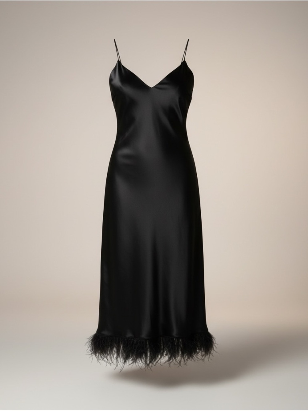 CAMI NYC dress Black  Slip Dress - V-Neck Midi women’s dress